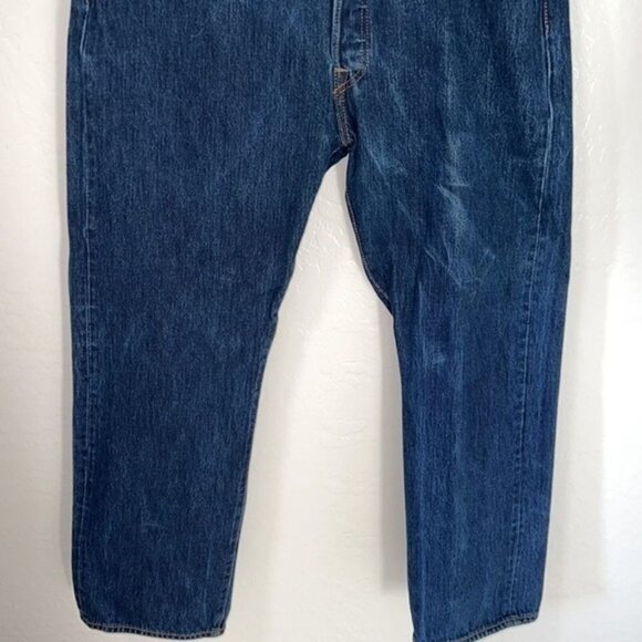 Levis 501 Button-Fly Medium Wash Straight-Leg Denim Jeans Mens Size W40 L30 - Picture 6 of 10